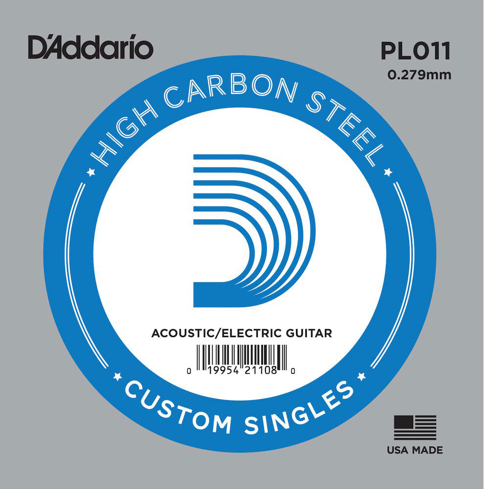 D'ADDARIO AND CO PL011 Plain Steel Guitar Single String 11
