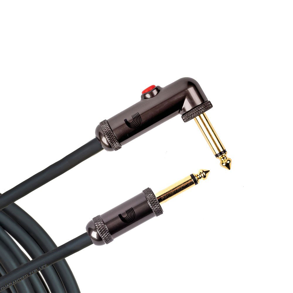 D'ADDARIO AND CO 20' INSTRUMENT CABLE WITH PRESSURE SOUND SWITCH ELBOW CONNECTOR BY D'ADDARIO