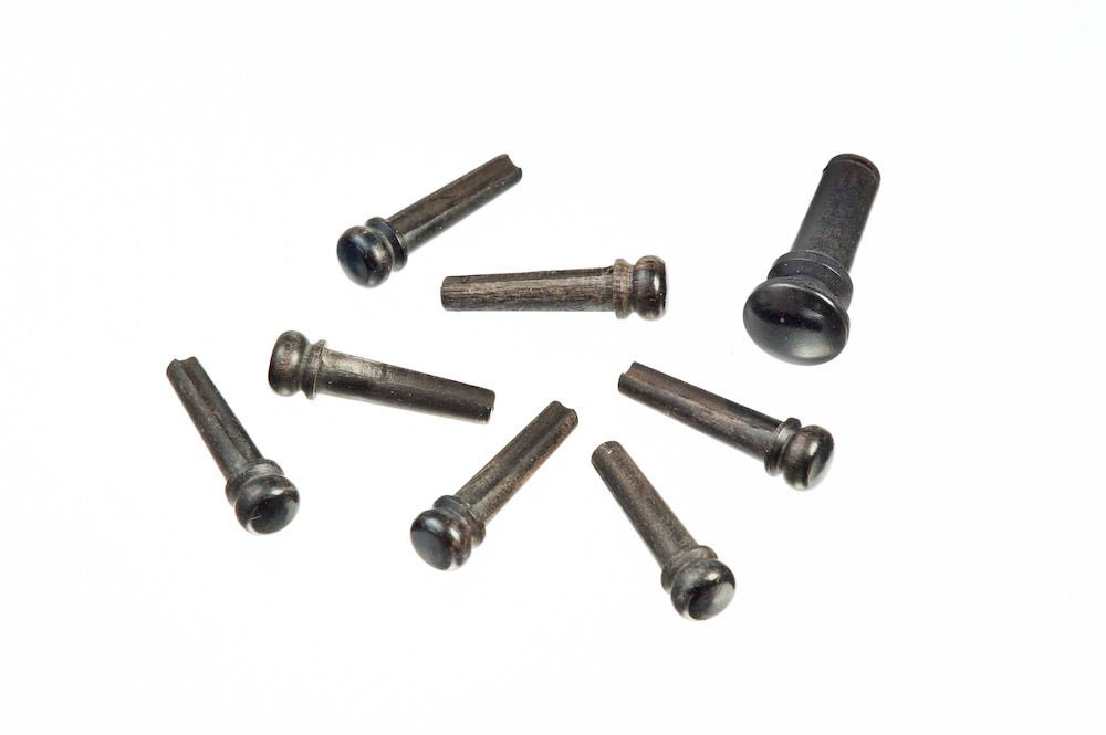 D'ADDARIO AND CO EBONY BRIDGE PINS WITH END PIN SET EBONY