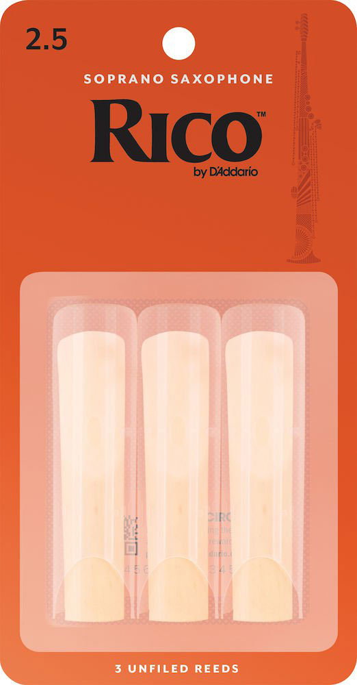 D'ADDARIO - RICO RIA0325 - Anches Rico Saxophone Soprano Force 2.5 Pack De 3
