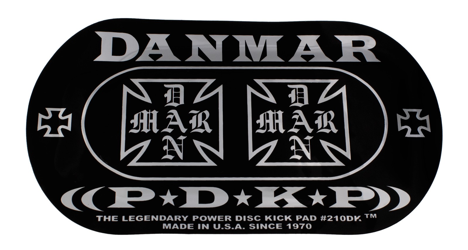 DANMAR 210dkic - Pad Autocollant Grosse Caisse Double Pédale - Iron Cross