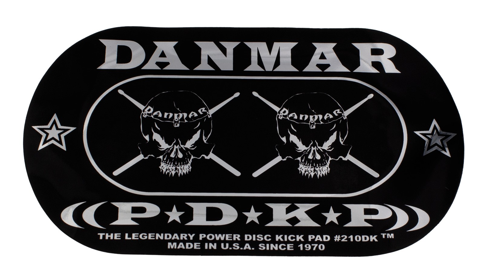 DANMAR 210DKSk - Pad Autocollant Grosse Caisse Double Pédale - Skull
