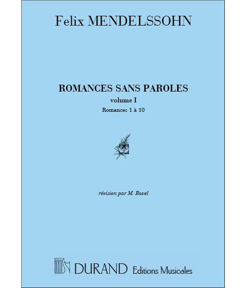 DURAND MENDELSSOHN - ROMANCES SANS PAROLES VOL.1 - PIANO