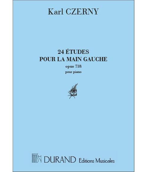 DURAND CZERNY K. - 24 ETUDES POUR LA MAIN GAUCHE OPUS 718 - PIANO