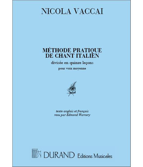 DURAND VACCAI - METHODE DE CHANT - VOIX MEZZO-SOPRANO ET PIANO