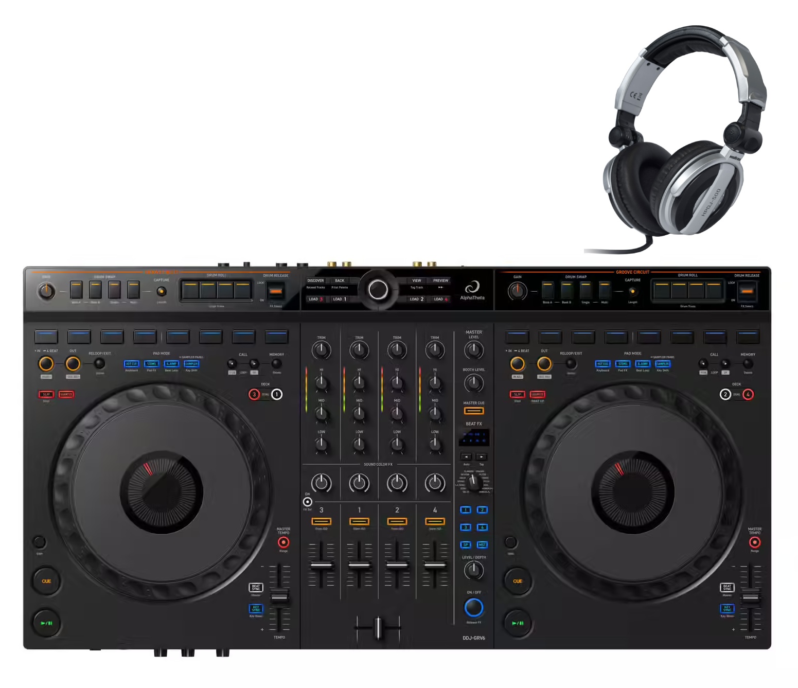ALPHATHETA Pioneer DJ DDJ-GRV6 + Cuffie HPDJ-500