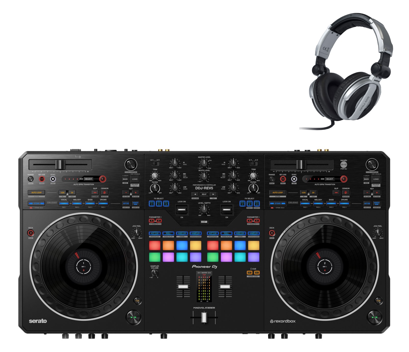 PIONEER DJ DDJ-REV5 + HPDJ-500 Headphones