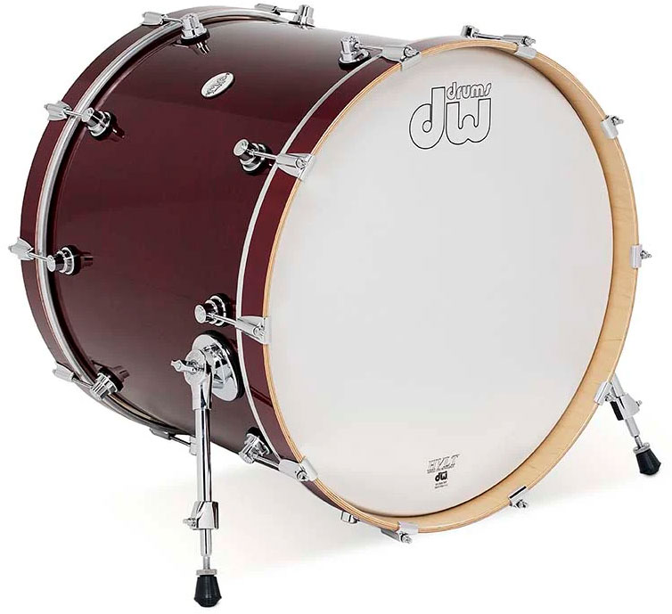 DW DRUM WORKSHOP 22X18 BASS DRUM DESIGN CHERRY STAIN
