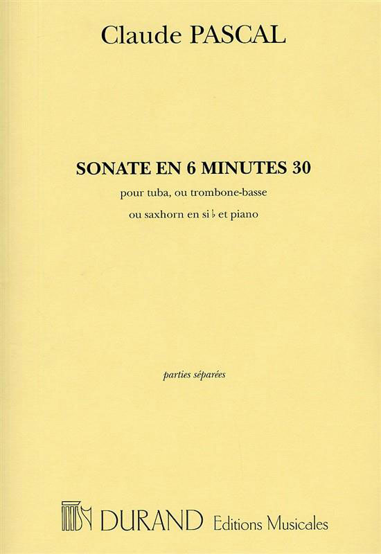 DURAND PASCAL C. - SONATE EN 6 MINUTES 30 - TUBA ET PIANO