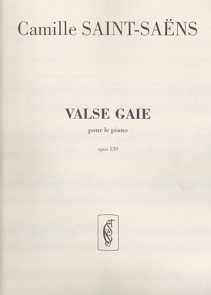 DURAND SAINT-SAENS C. - VALSE GAIE OP.139 - PIANO