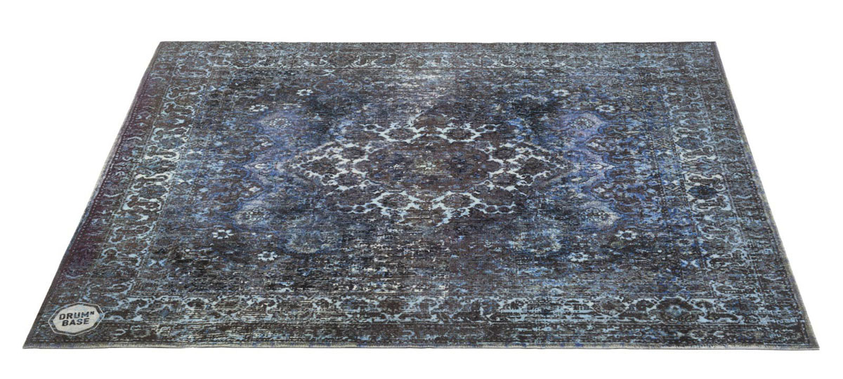 DRUM N BASE VP185-BLU VINTAGE PERSIAN STAGE DRUM MAT 1.85 X 1.60M ANTI-SLIP BLUE