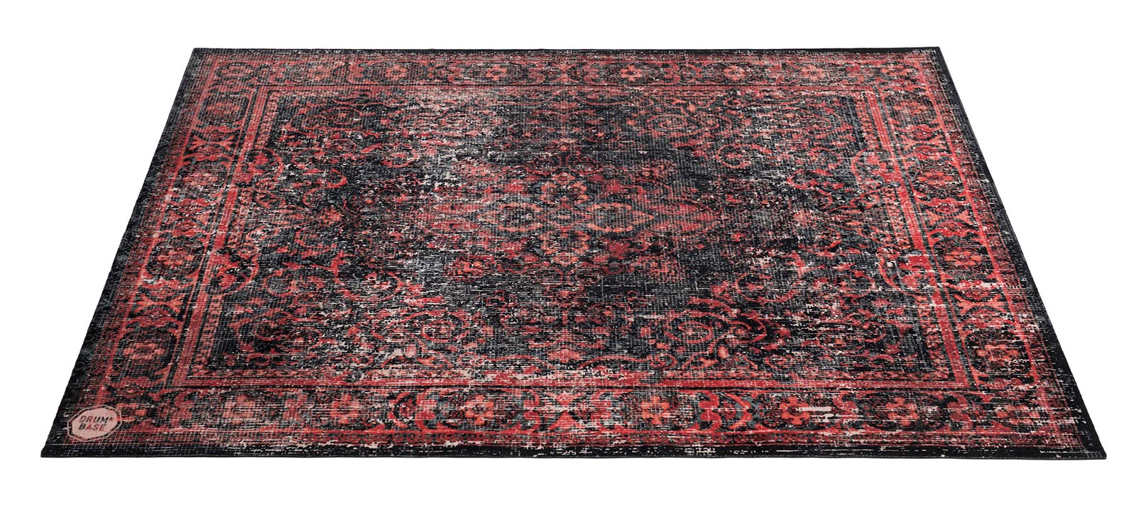 DRUM N BASE VP185-RBL - VINTAGE PERSIAN STAGE / DRUM MAT 1.85 X 1.60M ANTI-SLIP - BLACK RED