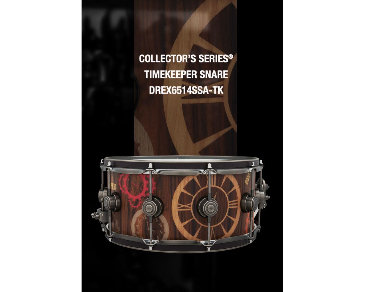 DW DRUM WORKSHOP 14X6,5'' TIME KEEPER INLAY,ANTIQUE BRONZE HARDWARE