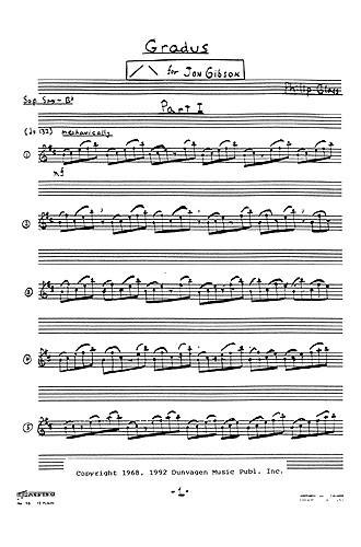 CHESTER MUSIC GLASS PH. - GRADUS - SAXOPHONE SOPRANO