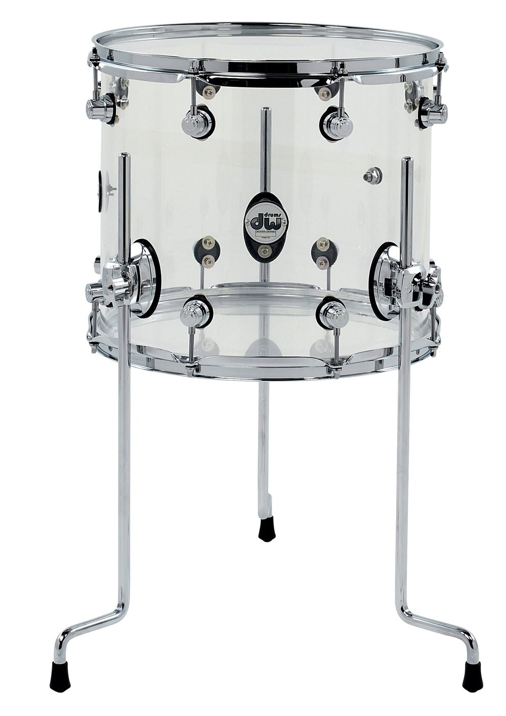 DW DRUM WORKSHOP TOM BASSE DESIGN ACRYLIQUE CLEAR 14