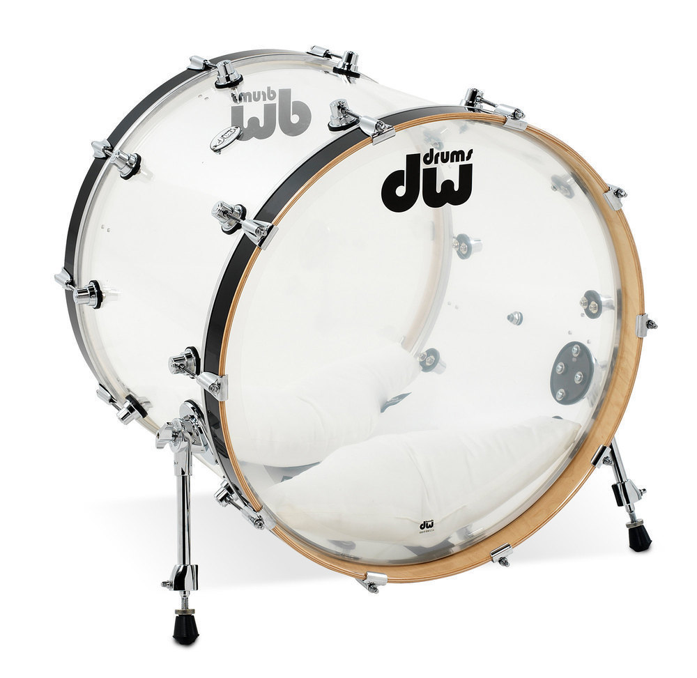 DW DRUM WORKSHOP BASS DRUM DESIGN ACRYLIQUE CLEAR