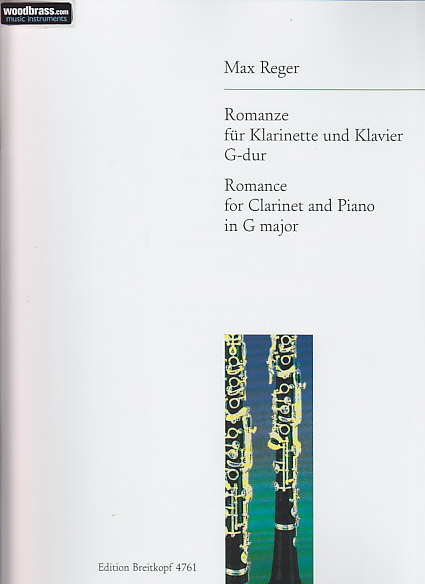 EDITION BREITKOPF REGER M. - ROMANZE G-DUR - CLARINETTE, PIANO