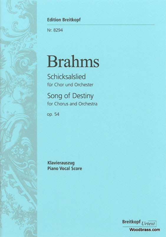 EDITION BREITKOPF Brahms J. - Schicksalslied (Ch Du Destin) Op. 54 - Ch, Choeur, Piano