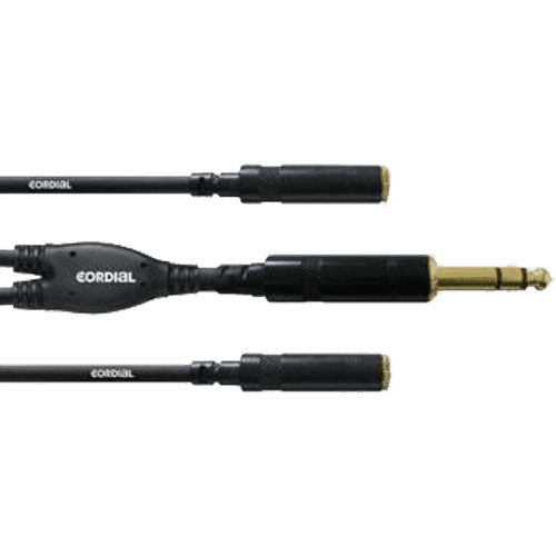 CORDIAL CABLES BRETELLE JACK STEREO JACK STEREO M./2 MINIJACK ST. F. 0.3M