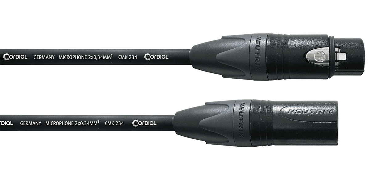 CORDIAL CABLES MICROPHONE SELECT LONGUE PORTEE XLR MALE/XLR FEMELLE 7.5M