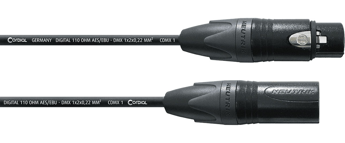 CORDIAL CDX3-1 DMX 5-PIN - 3 CONNECTED XLR MALE XLR FEMALE - 3M