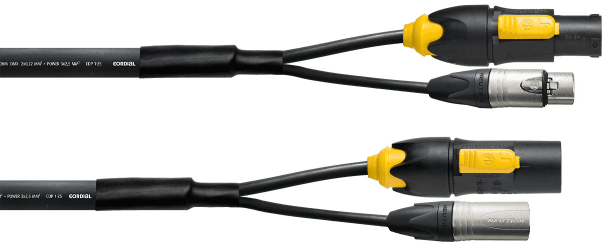 CORDIAL Câble Hybride XLR 5 Points + Powercon 2,5 Mm True1 - 1.5M