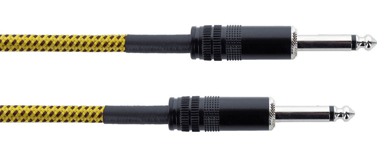 CORDIAL Cable Guitare Jack 3 M Tweed Jaune
