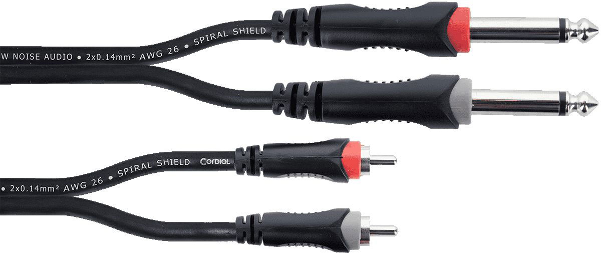 CORDIAL Câble Audio Double Jack Mono - RCA 1 M