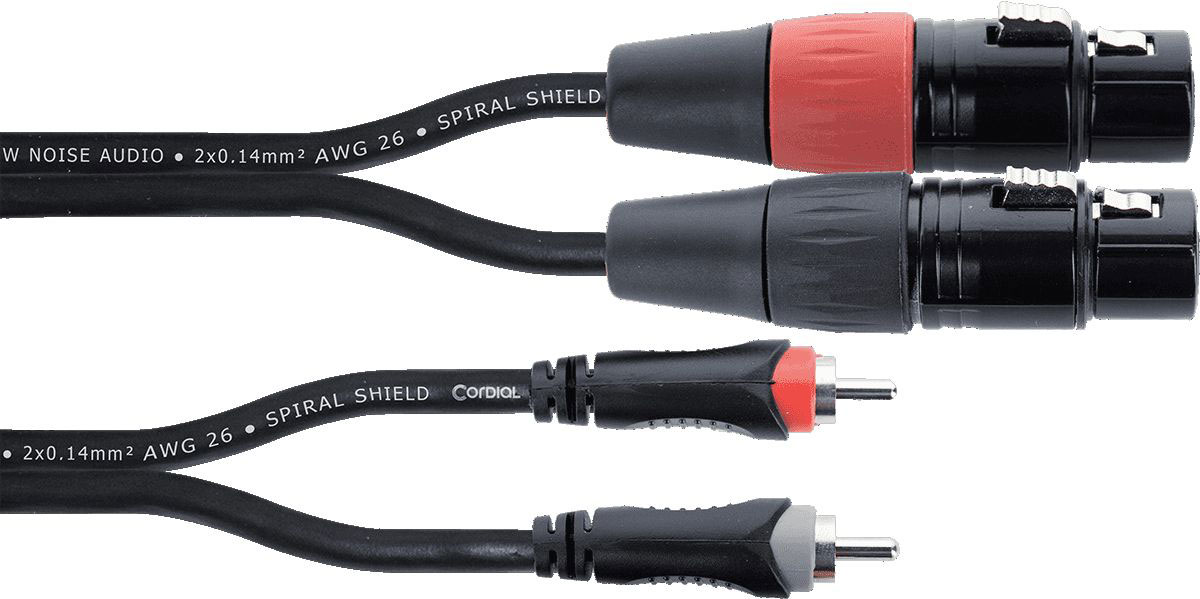 CORDIAL AUDIO CABLE DOUBLE XLR FEMALE / RCA 3 M