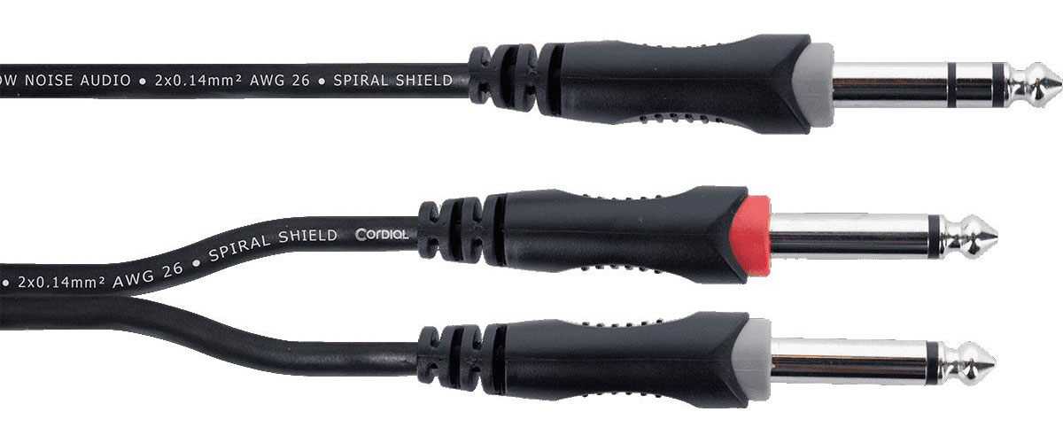 CORDIAL Y-CABLE STEREO MALE JACK STRAP / 2 MALE MONO JACKS 3 M