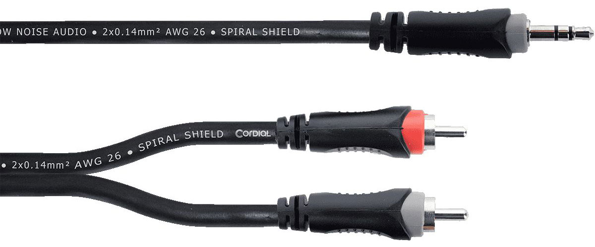CORDIAL Câble Y Bretelle Mini-jack Stéréo / 2 RCA 3 M