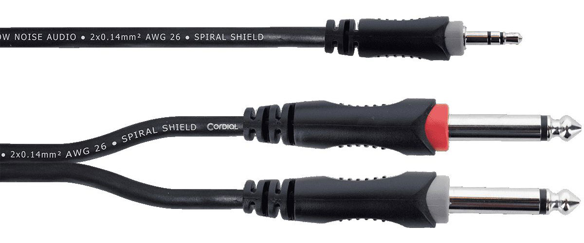 CORDIAL Câble Y Bretelle Mini-jack Stéréo / 2 Jacks Mono 3 M