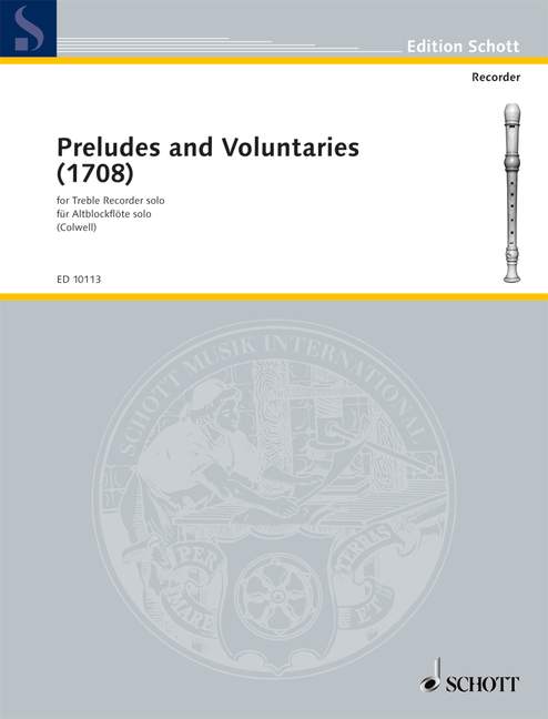SCHOTT PRELUDES AND VOLUNTARIES - TREBLE RECORDER
