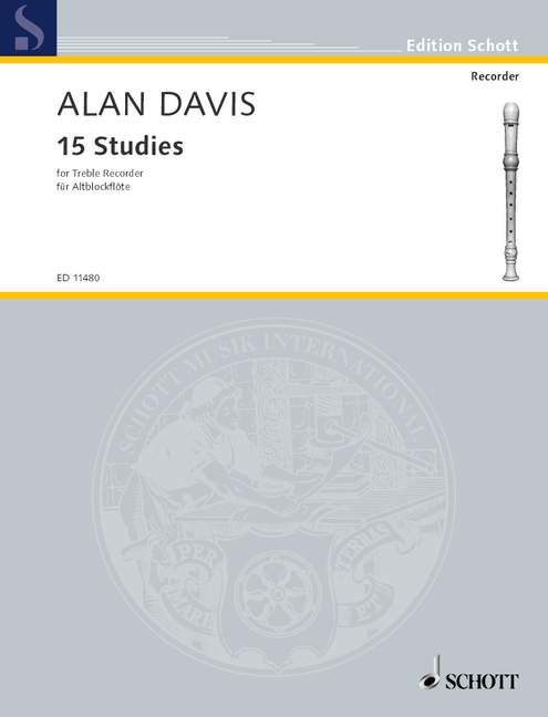 SCHOTT DAVIS ALAN - 15 STUDIES - TREBLE RECORDER