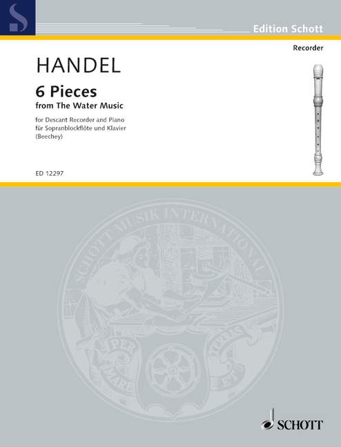 HANDEL GEORG FRIEDRICH - 6 PIECES - SOPRANO RECORDER AND PIANO