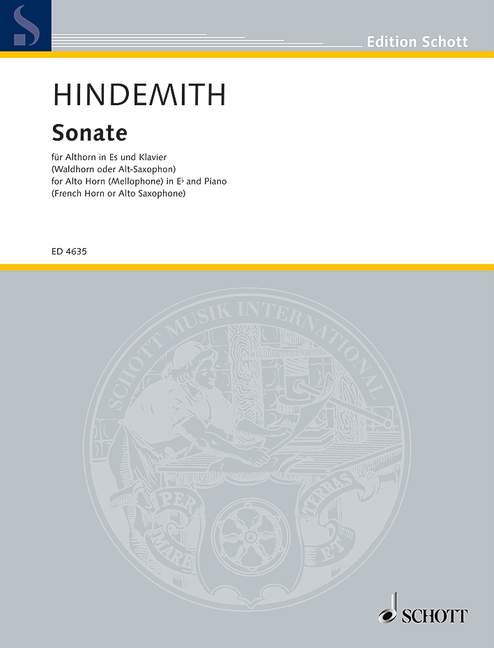 SCHOTT HINDEMITH PAUL - SONATA - ALTO HORN IN EB AND PIANO