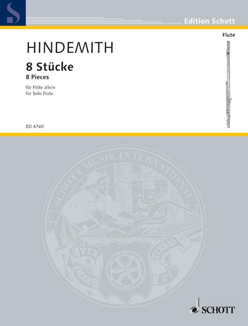SCHOTT Hindemith Paul - 8 Pieces - Flute