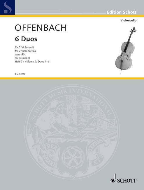 SCHOTT Offenbach Jacques - Six Duos Op. 50 Band 2 - 2 Cellos