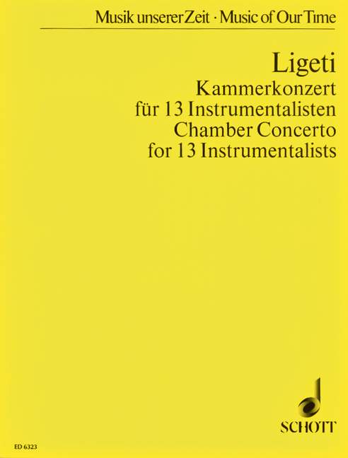 SCHOTT LIGETI GYORGY - KAMMERKONZERT - PARTITUR