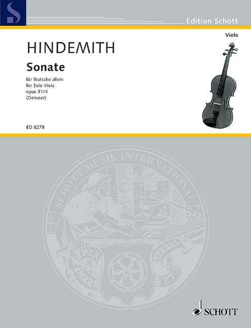 SCHOTT HINDEMITH PAUL - SONATA OP. 31/4 - VIOLA