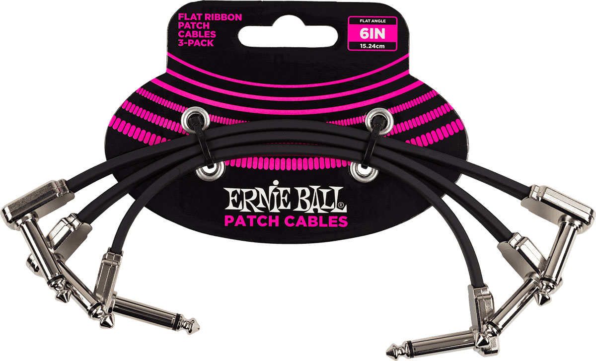 ERNIE BALL PATCH FLAT RIBBON 3 PACK ANGLED 15 CM