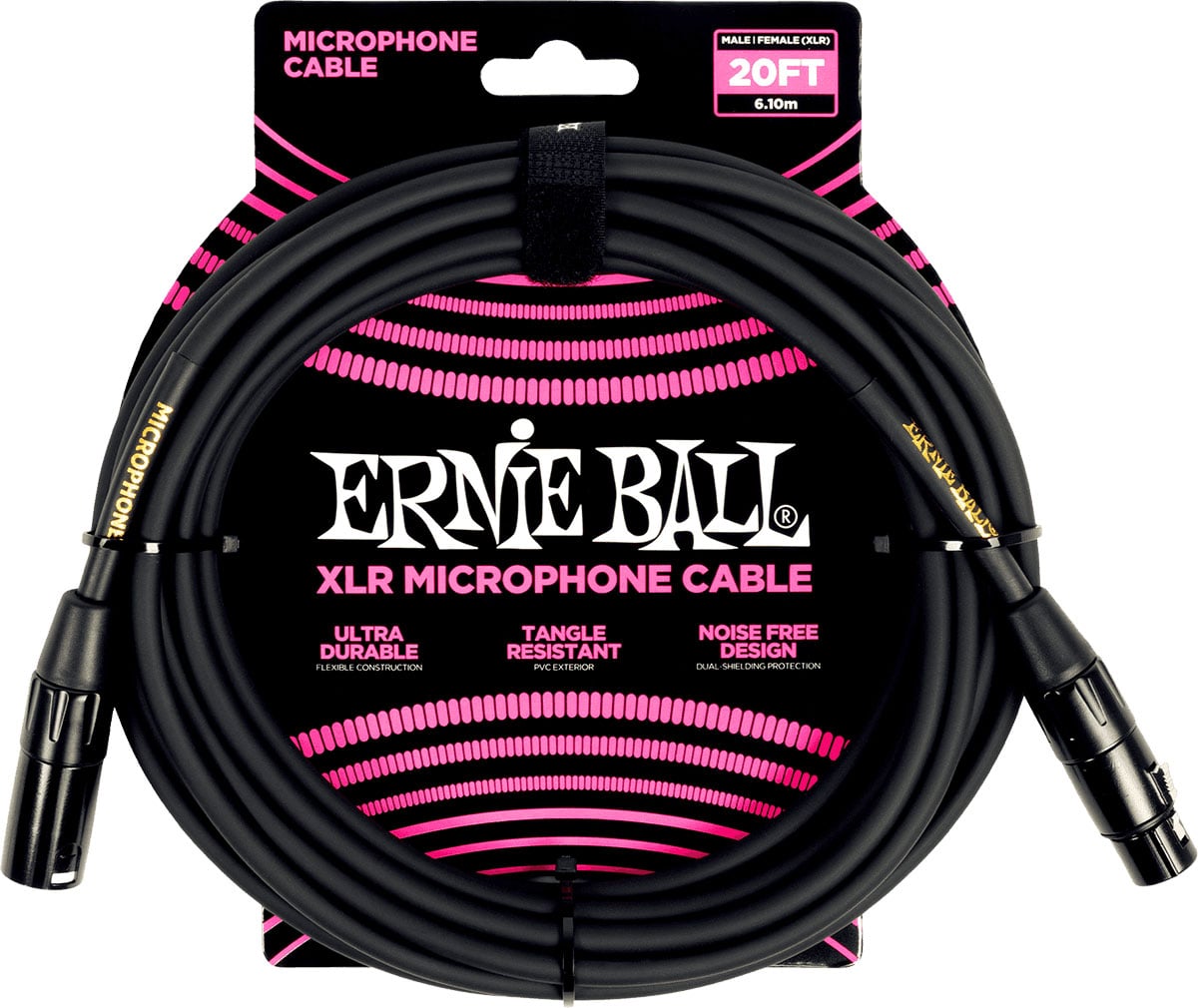 ERNIE BALL CBLES MICROPHONE CLASSIC XLR MLE/XLR FEM 6M NOIR