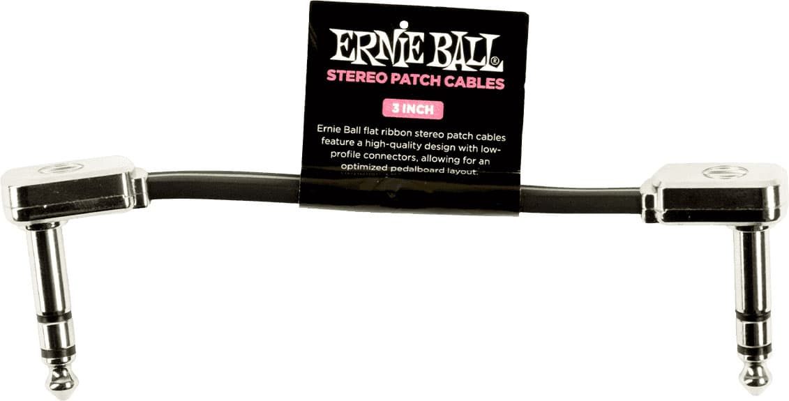 ERNIE BALL CABLES INSTRUMENT PATCH TRS - COUDE FIN & PLAT - 7,5 CM