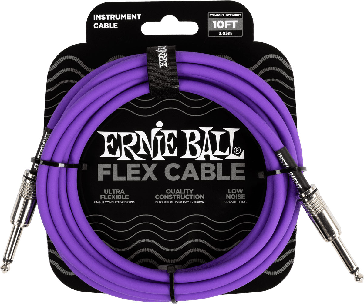 ERNIE BALL Câbles Instrument Flex Jack/jack 3M Violet