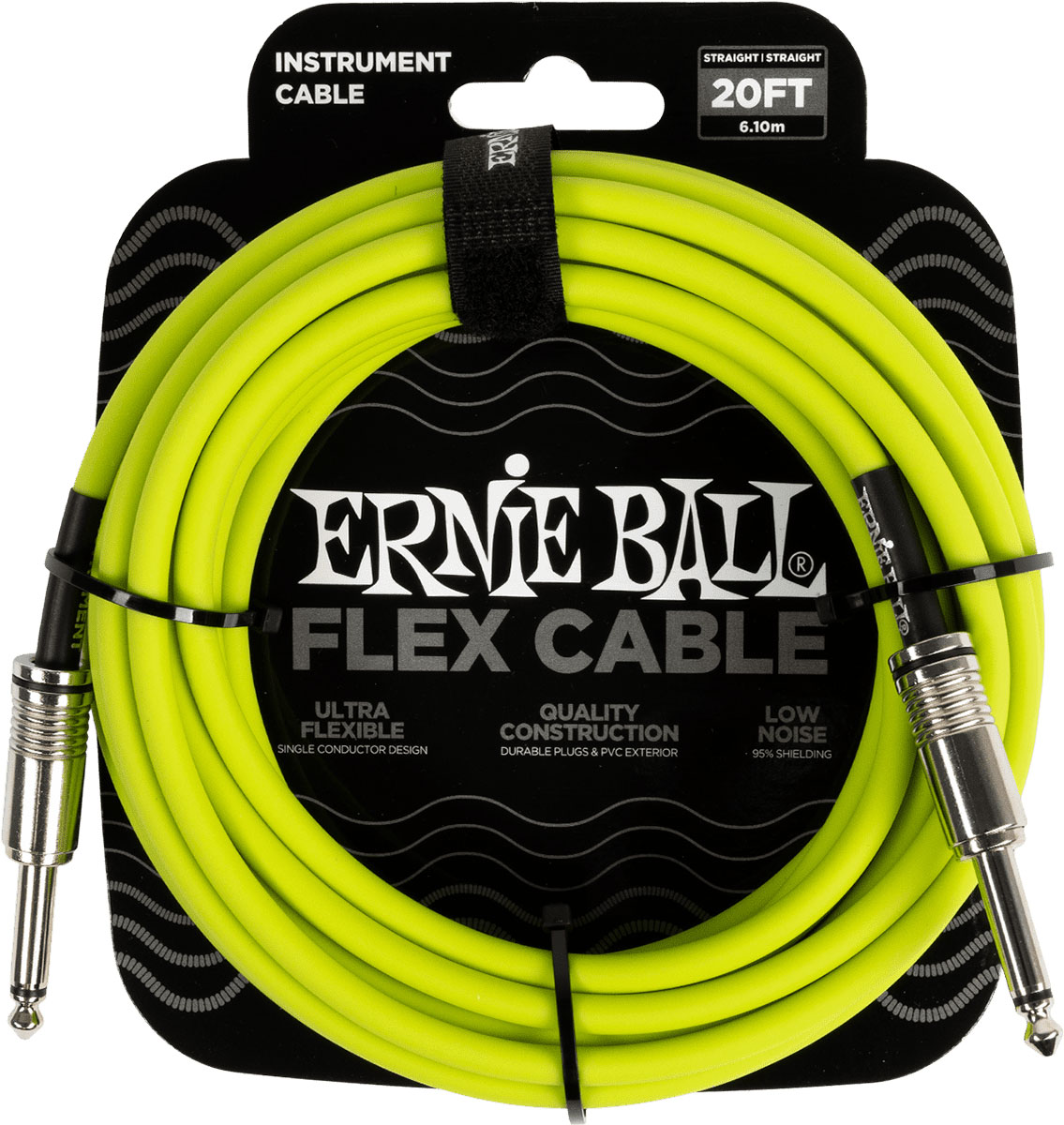 ERNIE BALL INSTRUMENT CABLES FLEX JACK/JACK 6M GREEN