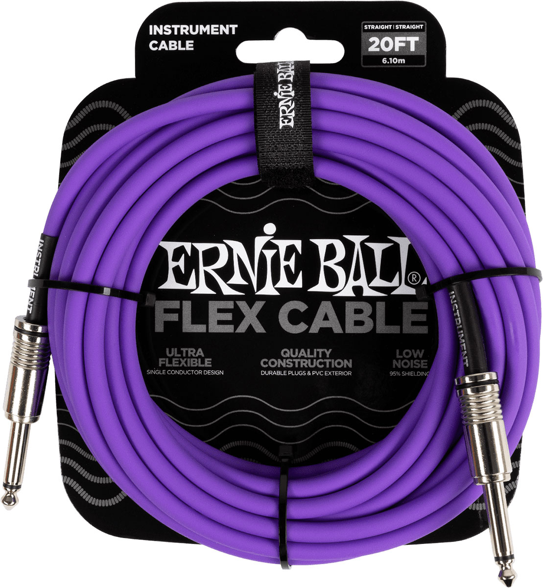 ERNIE BALL Câbles Instrument Flex Jack/jack 6M Violet