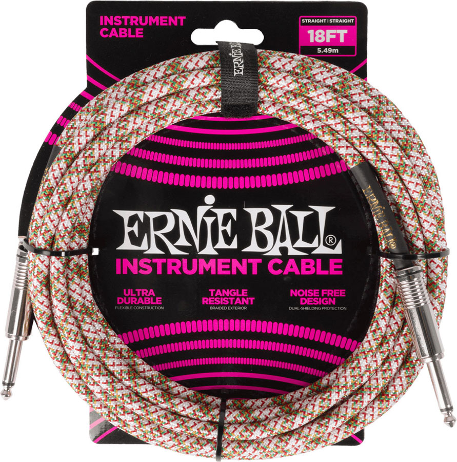 ERNIE BALL Gaine Tissée 5,5M Emerald Argyle