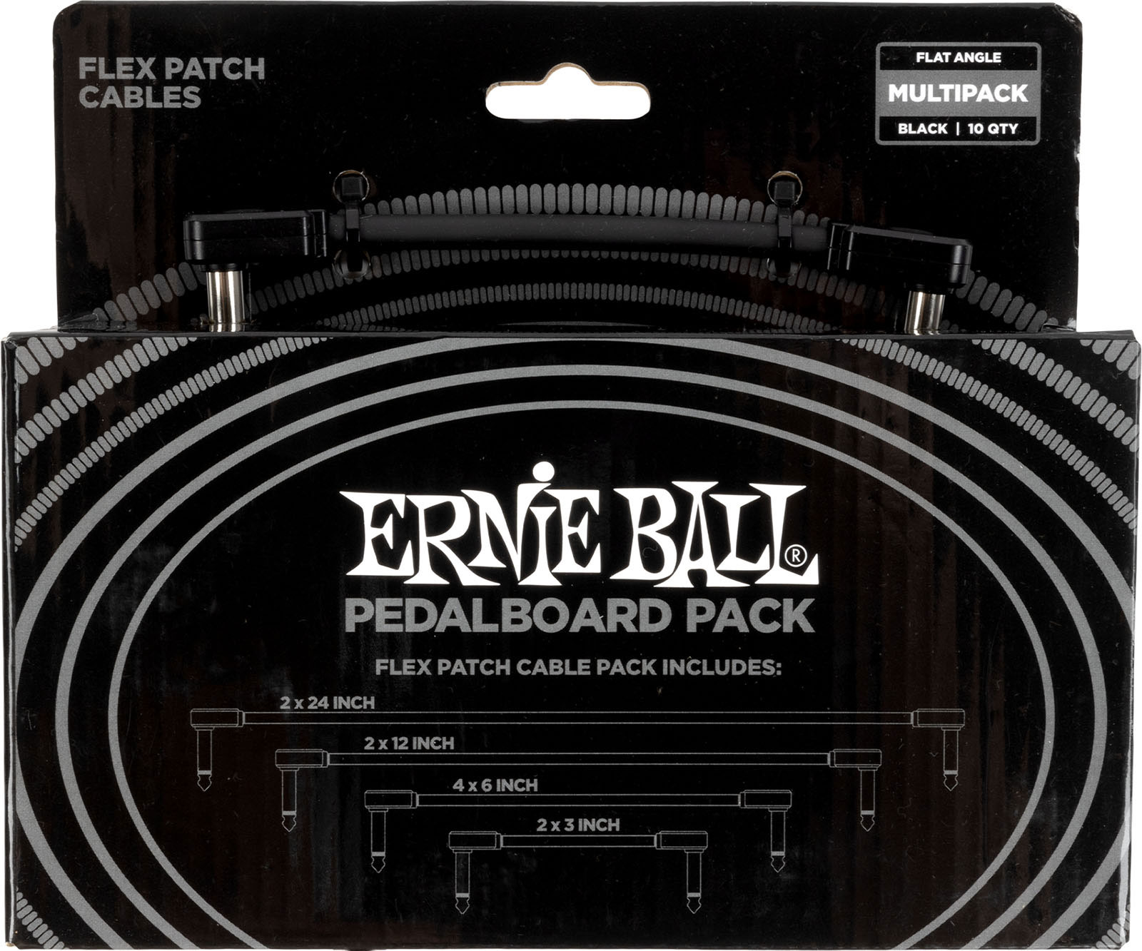 ERNIE BALL MULTIPACK PATCH CABLE FLEX - BLACK