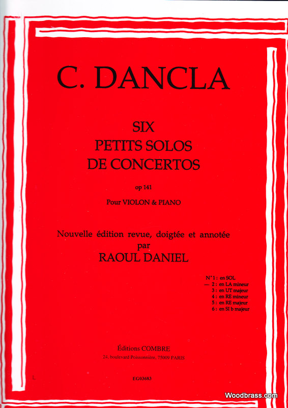 COMBRE DANCLA - PETIT SOLO N.2 CONCERTO OP.141 - VIOLON ET PIANO