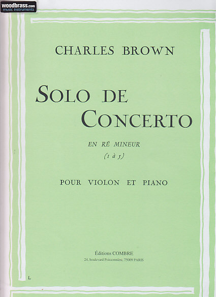 COMBRE Brown Charles - Solo De Concerto En Re Mineur